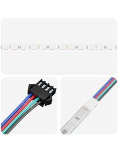 Striscia LED 2 pcs Nero e trasparente 1200 mm Rame e plastica 2