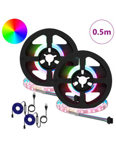 Striscia LED 2 pcs Nero e trasparente 250 mm Rame e plastica 2