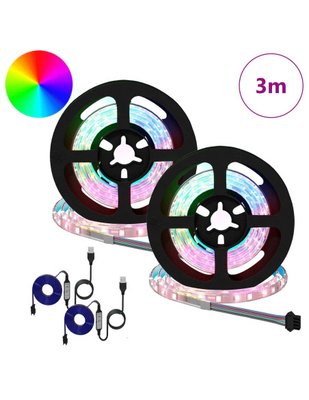 Striscia LED 2 pcs Nero e trasparente 750 mm Rame e plastica