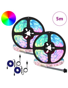 Striscia LED 2 pcs Nero e trasparente 2500 mm Rame e plastica 2