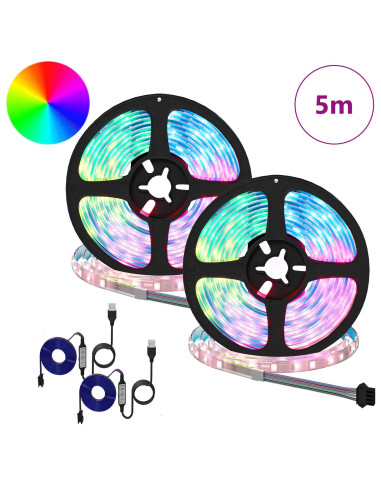 Striscia LED 2 pcs Nero e trasparente 2500 mm Rame e plastica