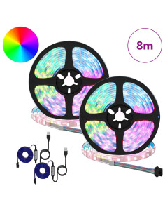 Striscia LED 2 pcs Nero e trasparente 4000 mm Rame e plastica 2