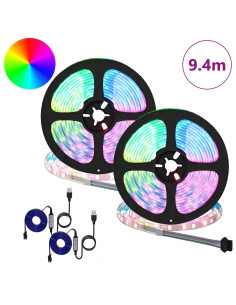 Striscia LED 2 pcs Nero e trasparente 4700 mm Rame e plastica 2