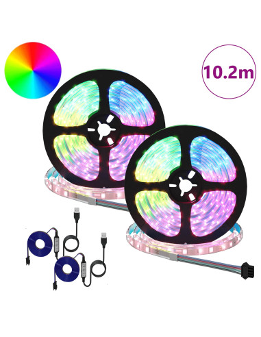 Striscia LED 2 pcs Nero e trasparente 5100 mm Rame e plastica