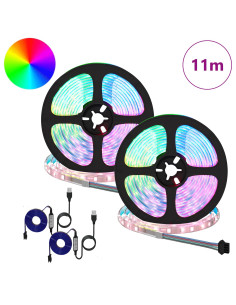 Striscia LED 2 pcs Nero e trasparente 5500 mm Rame e plastica 2