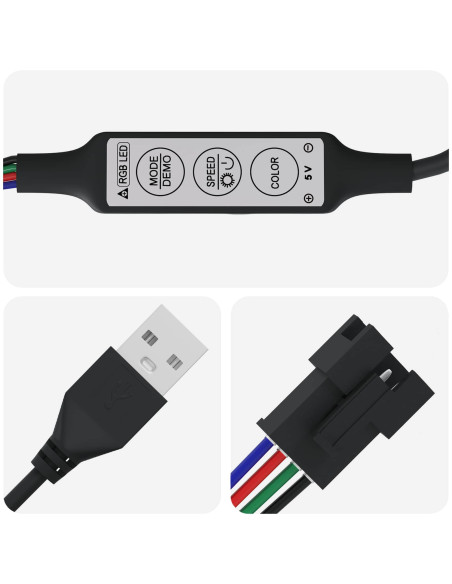 Striscia LED 2 pcs Nero e Multicolore 1745 mm Rame e plastica