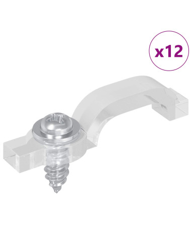 Clip per Striscia LED 12 pcs Trasparente 23,8 x 7,3 x 4,3 mm