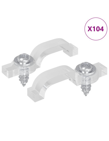 Clip per Striscia LED 2 pcs Trasparente 23,8 x 7,3 x 4,3 mm