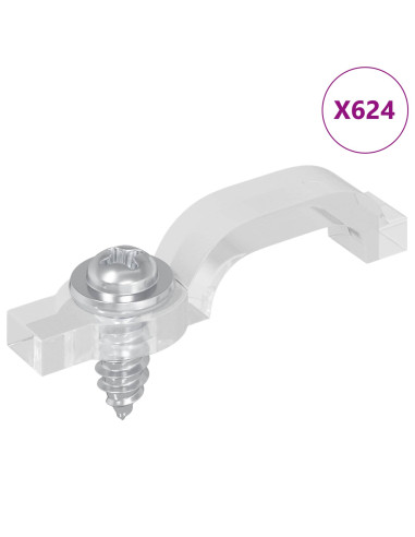 Clip per Striscia LED 12 pcs Trasparente 23,8 x 7,3 x 4,3 mm