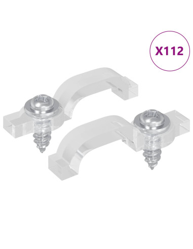 Clip per Striscia LED 2 pcs Trasparente 23,8 x 7,3 x 4,3 mm