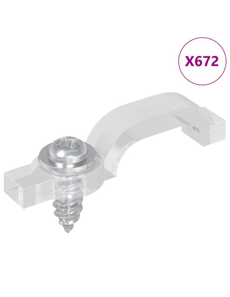 Clip per Striscia LED 12 pcs Trasparente 23,8 x 7,3 x 4,3 mm