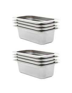 Contenitori Gastronorm 8 pz GN 1/3 100 mm in Acciaio Inox 2