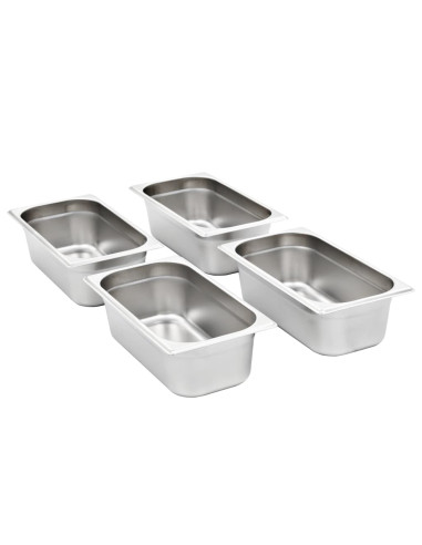 Contenitori Gastronorm 8 pz GN 1/3 100 mm in Acciaio Inox