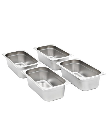 Contenitori Gastronorm 8 pz GN 1/3 100 mm in Acciaio Inox