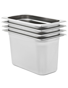 Contenitori Gastronorm 4 pz GN 1/3 200 mm in Acciaio Inox 2