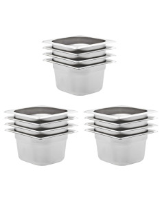 Contenitori Gastronorm 12 pz GN 1/6 100 mm in Acciaio Inox 2