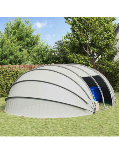 Tenda da piscina a cupola Grigio 538 x 440 x 204 cm