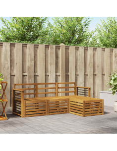 Set divani 4 pcs Naturale Legno di Acacia Massello