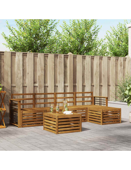 Set divani 6 pcs Naturale Legno di Acacia Massello