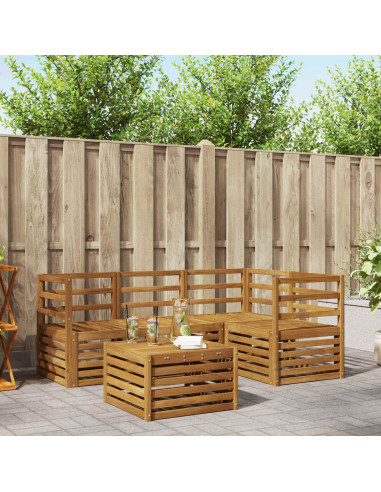 Set divani 5 pcs Naturale Legno di Acacia Massello