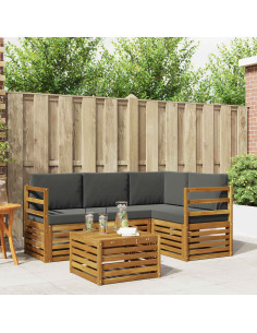 Set di Mobili 5 pcs Naturale e Antracite Legno multistrato