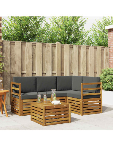 Set di Mobili 5 pcs Naturale e Antracite Legno multistrato