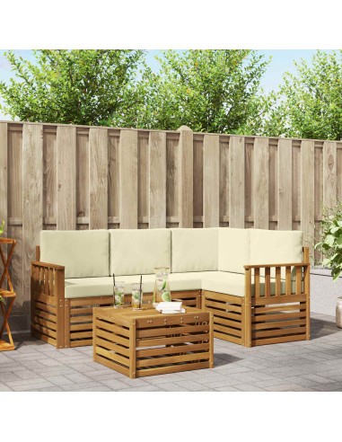 Set di Mobili 5 pcs Naturale e Crema Legno multistrato