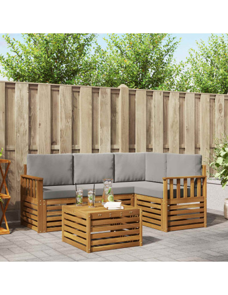 Set di Mobili 5 pcs Grigio Naturale e Chiaro Legno multistrato