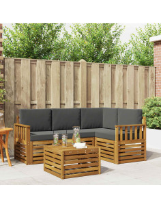 Set di Mobili 5 pcs Naturale e Antracite Legno multistrato