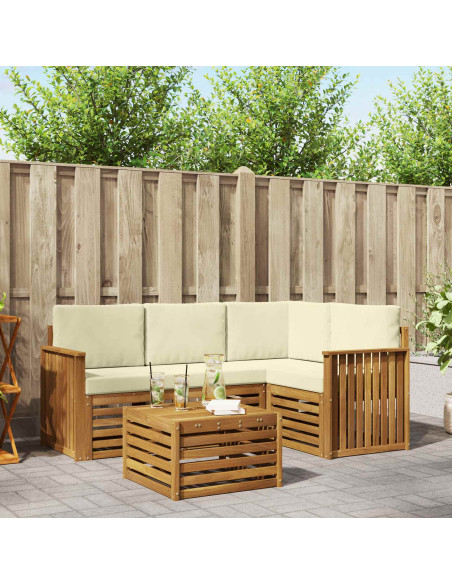 Set di Mobili 5 pcs Naturale e Crema Legno multistrato