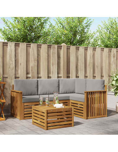 Set di Mobili 5 pcs Grigio Naturale e Chiaro Legno multistrato