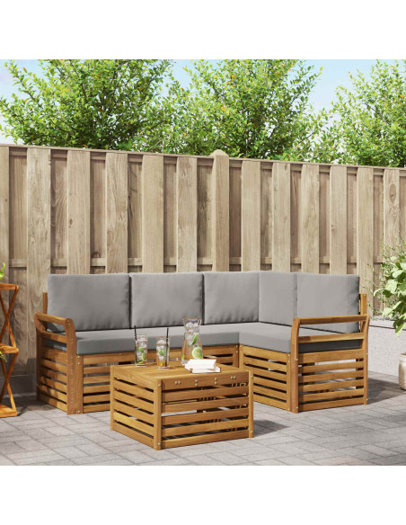 Set di Mobili 5 pcs Grigio Naturale e Chiaro Legno multistrato