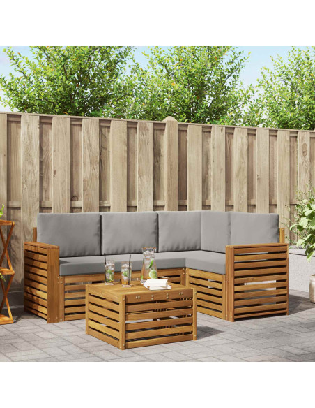 Set di Mobili 5 pcs Grigio Naturale e Chiaro Legno multistrato