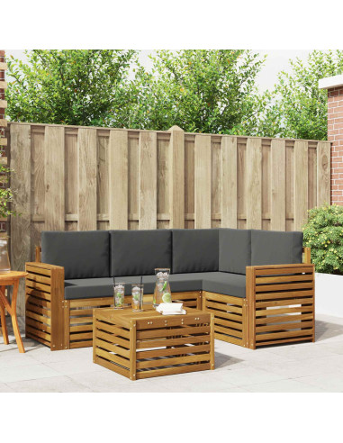 Set di Mobili 5 pcs Naturale e Antracite Legno multistrato