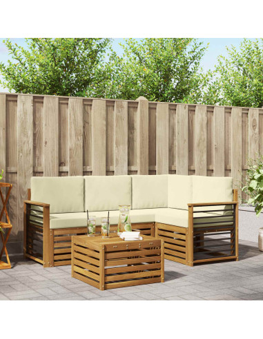 Set di Mobili 5 pcs Naturale e Crema Legno multistrato