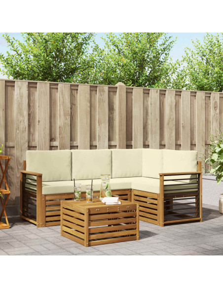 Set di Mobili 5 pcs Naturale e Crema Legno multistrato