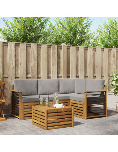 Set di Mobili 5 pcs Grigio Naturale e Chiaro Legno multistrato