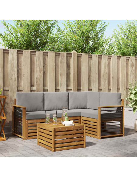 Set di Mobili 5 pcs Grigio Naturale e Chiaro Legno multistrato