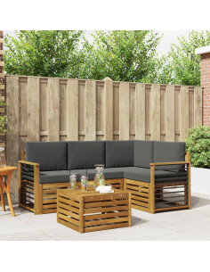 Set di Mobili 5 pcs Naturale e Antracite Legno multistrato