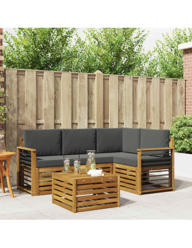 Set di Mobili 5 pcs Naturale e Antracite Legno multistrato