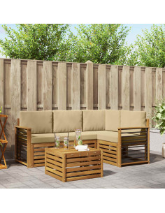 Set di Mobili 5 pcs Naturale e Beige Legno multistrato