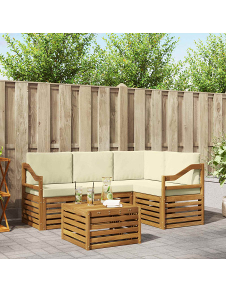 Set di Mobili 5 pcs Naturale e Crema Legno multistrato