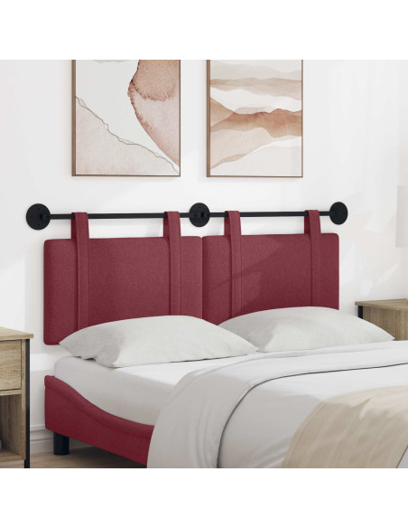 Testata appesa Tinta unita Rosso Vino 130 x 55 x 5 cm Tessuto