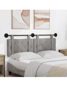 Testata appesa Grigio chiaro 130 x 55 x 5 cm Velluto