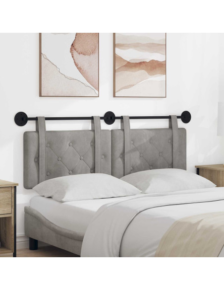 Testata appesa Grigio chiaro 130 x 55 x 5 cm Velluto