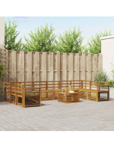 Set divani 11 pcs Naturale Legno di Acacia Massello