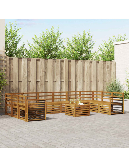 Set divani 11 pcs Naturale Legno di Acacia Massello
