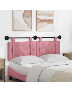 Testata appesa Montaggio a parete Rosa 130 x 55 x 5 cm Velluto