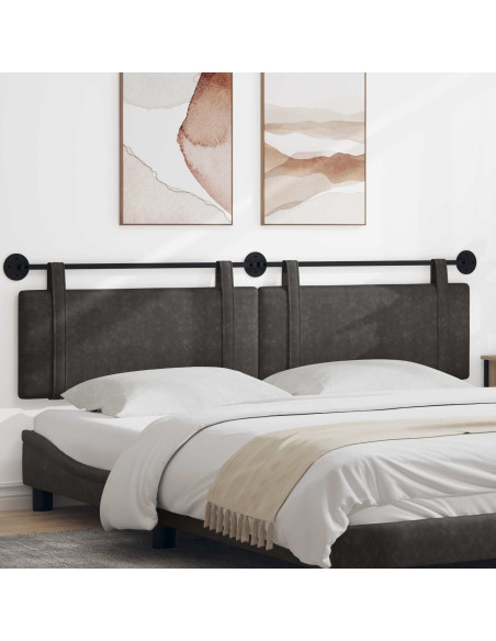 Testata appesa Tinta unita Nero 210 x 55 x 5 cm PU Antico