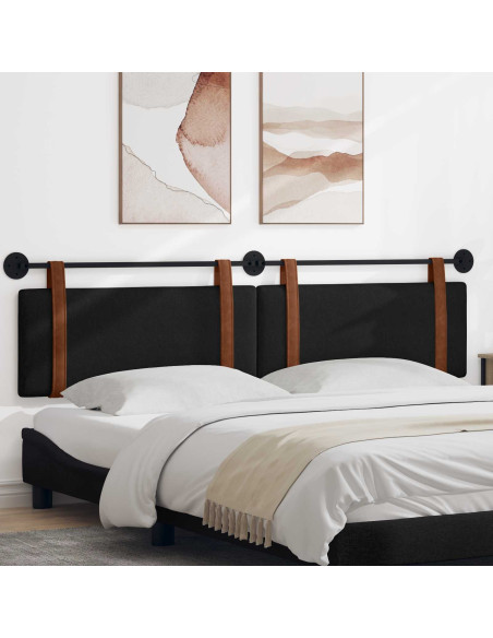 Testata appesa Tinta unita Nero 210 x 55 x 5 cm PU Antico